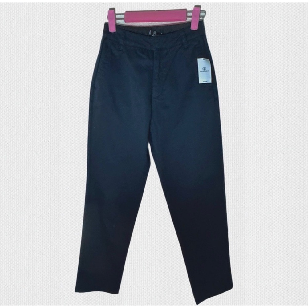 NWT Volcom So Chickie High Rise Cropped Pants Black Womens 24 25 - Picture 5 of 7